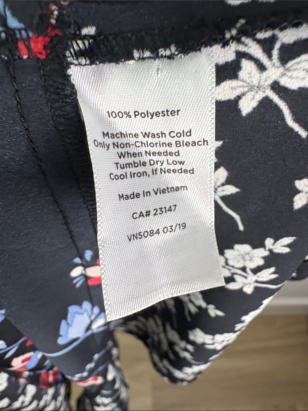 Talbots Floral Tie-Waist Long Sleeve Black Dress size 14p - Picture 8 of 8